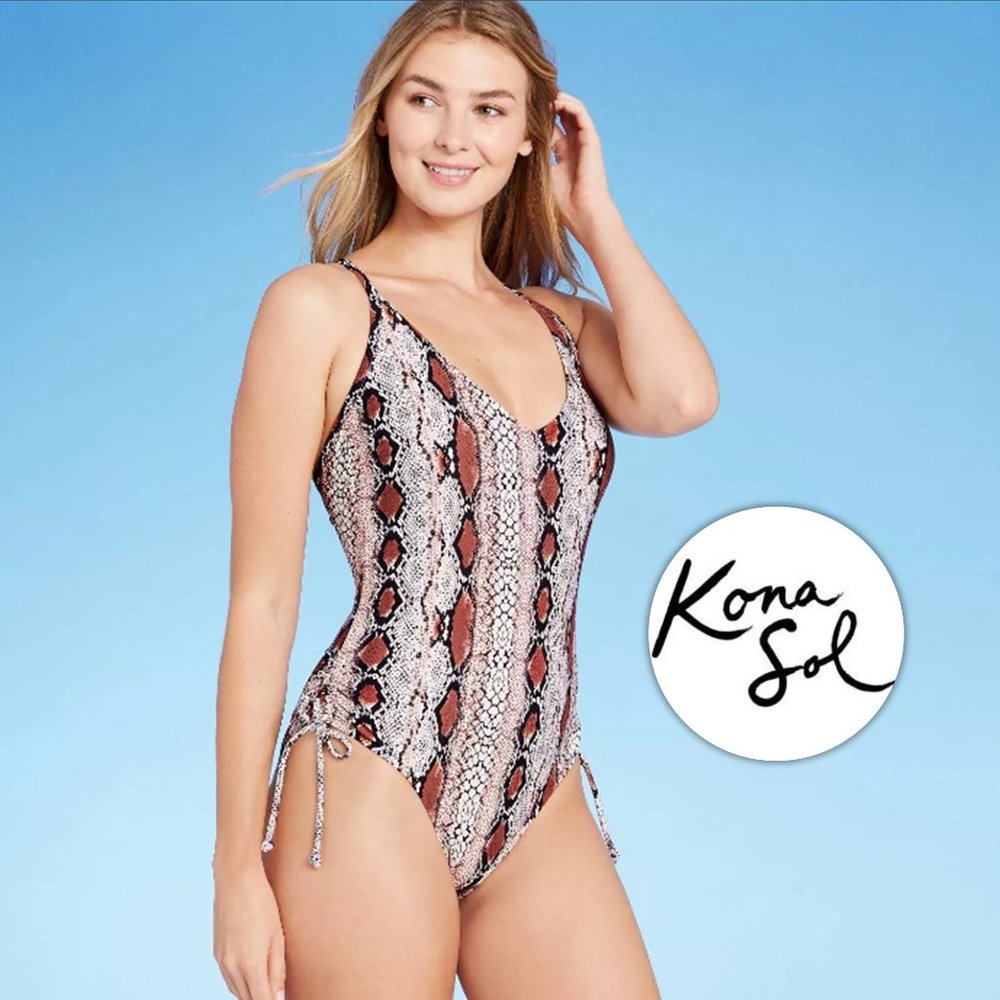 KONA SOL Medium Coverage One Piece Animal Print Swimsuit NEW WITH TAG!